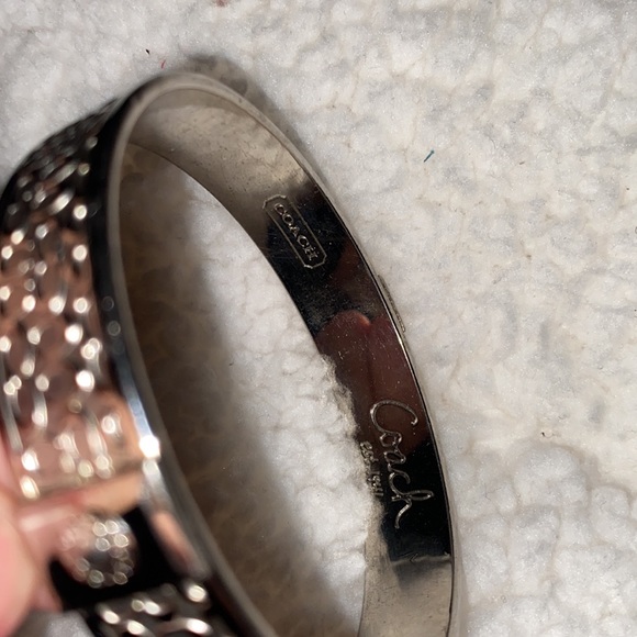 VINTAGE Coach Sterling Silver Embroidered Cuff - Picture 3 of 3